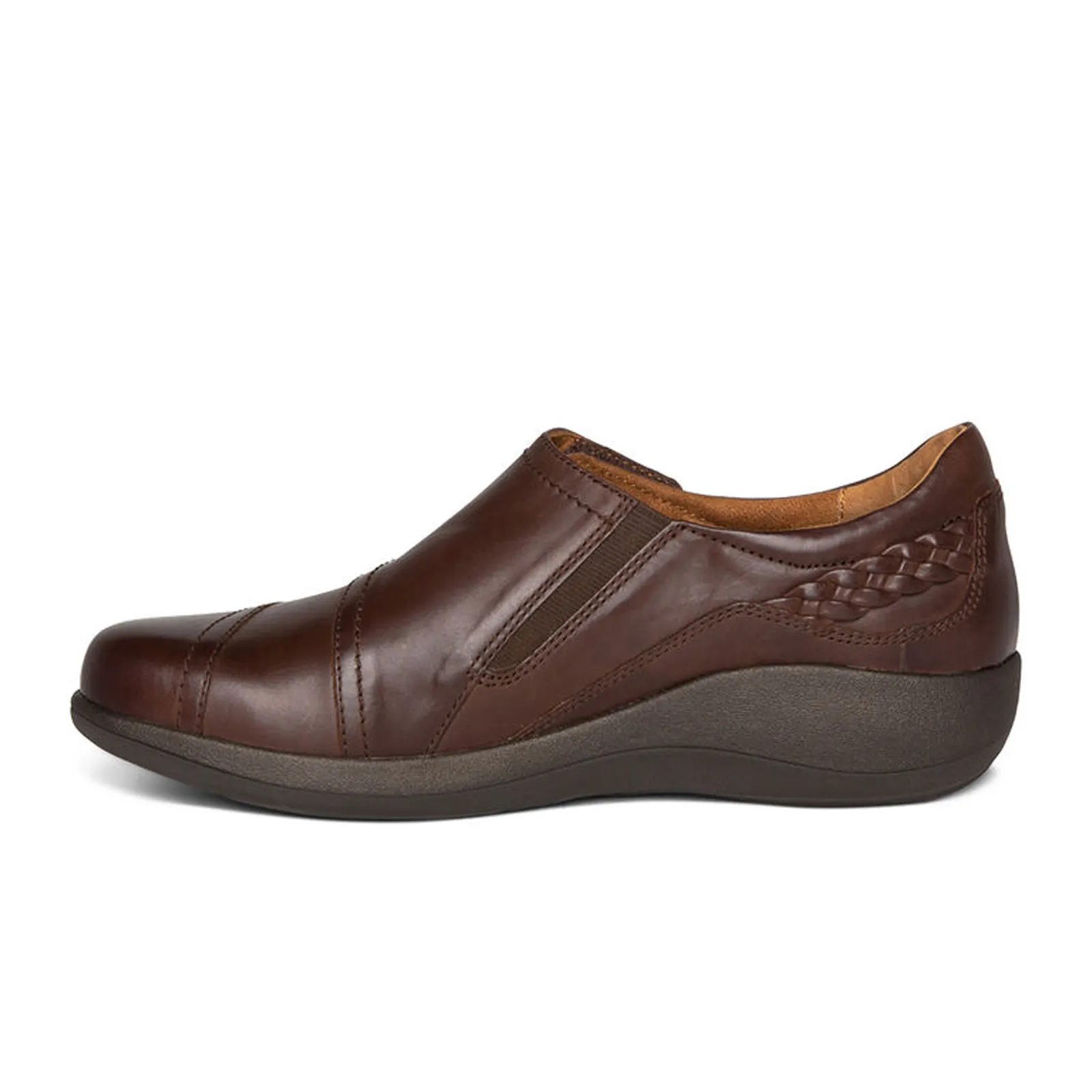 Aetrex Karina Slip On (Women) - Brown Leather