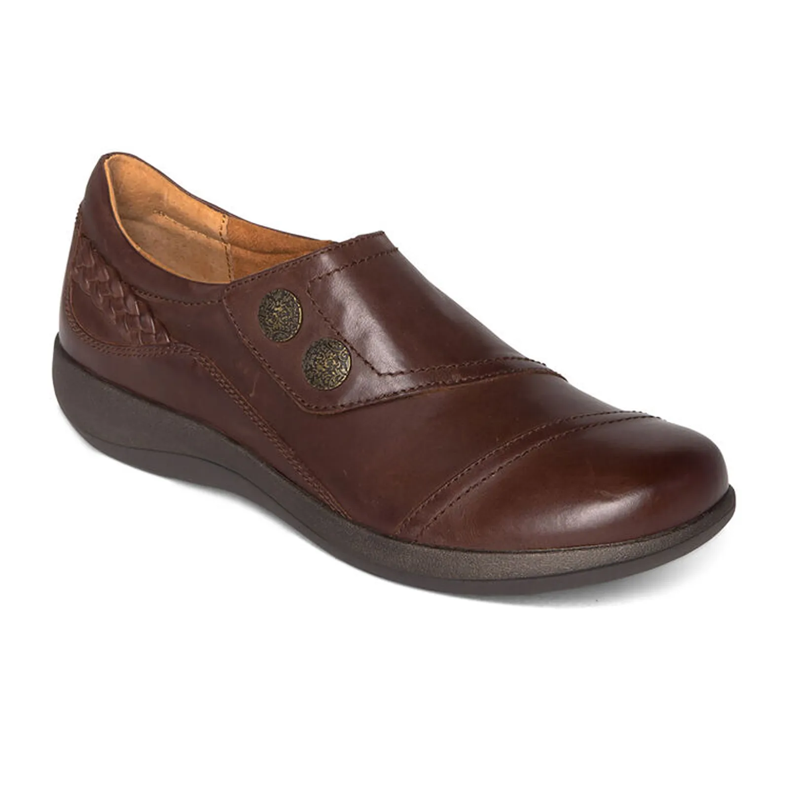 Aetrex Karina Slip On (Women) - Brown Leather