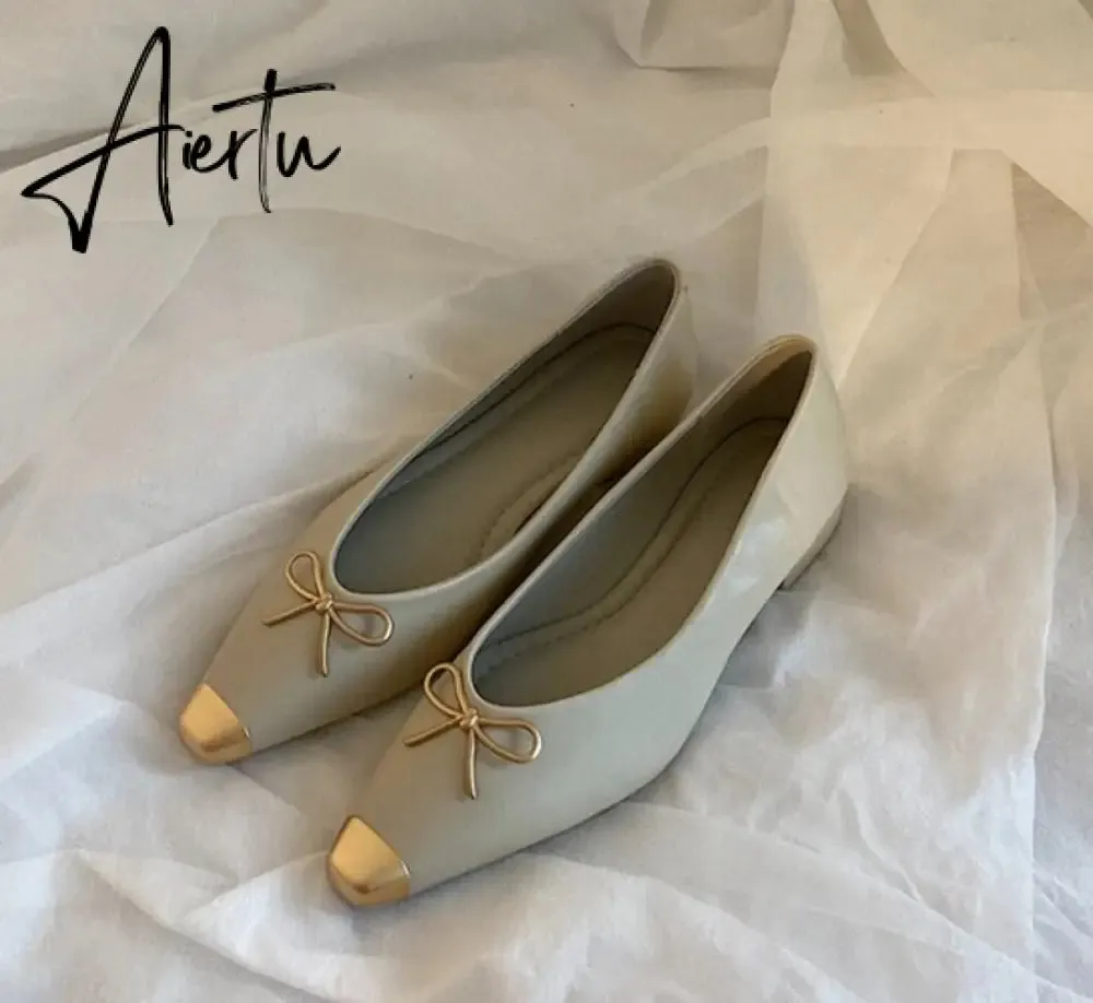 Aiertu New Spring Flats Ballerina Shoes Fashion Brand Pointed Toe Shallow Slip On Flat Ballet Shoes Female Loafer Zapato