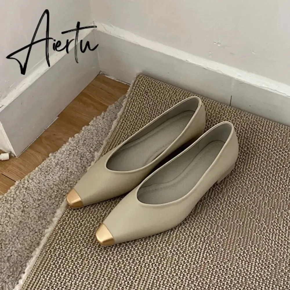 Aiertu New Spring Flats Ballerina Shoes Fashion Brand Pointed Toe Shallow Slip On Flat Ballet Shoes Female Loafer Zapato