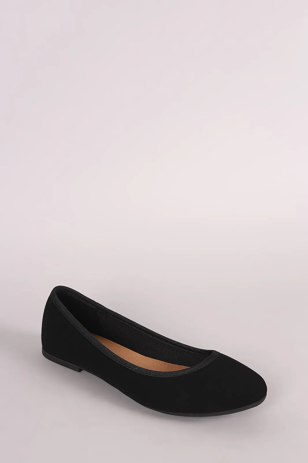 Bamboo Nubuck Round Toe Ballet Flat