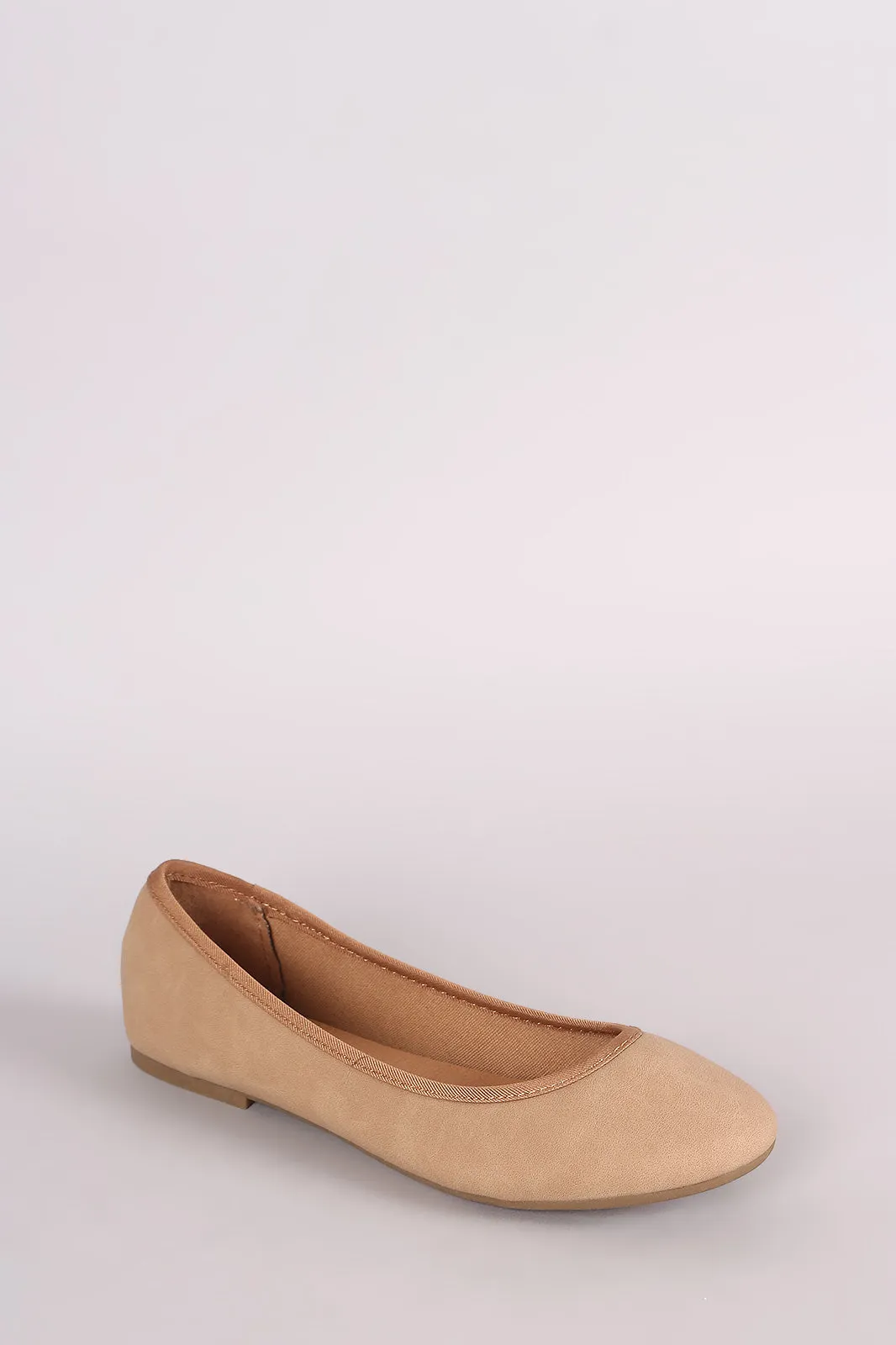 Bamboo Nubuck Round Toe Ballet Flat