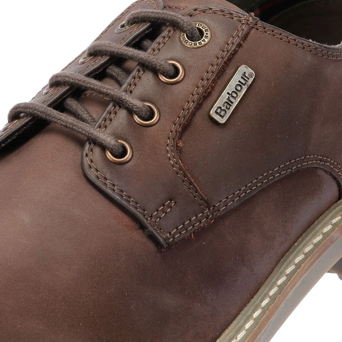 Barbour Sandstone Leather Men's Chocolate Lace-Up Shoes