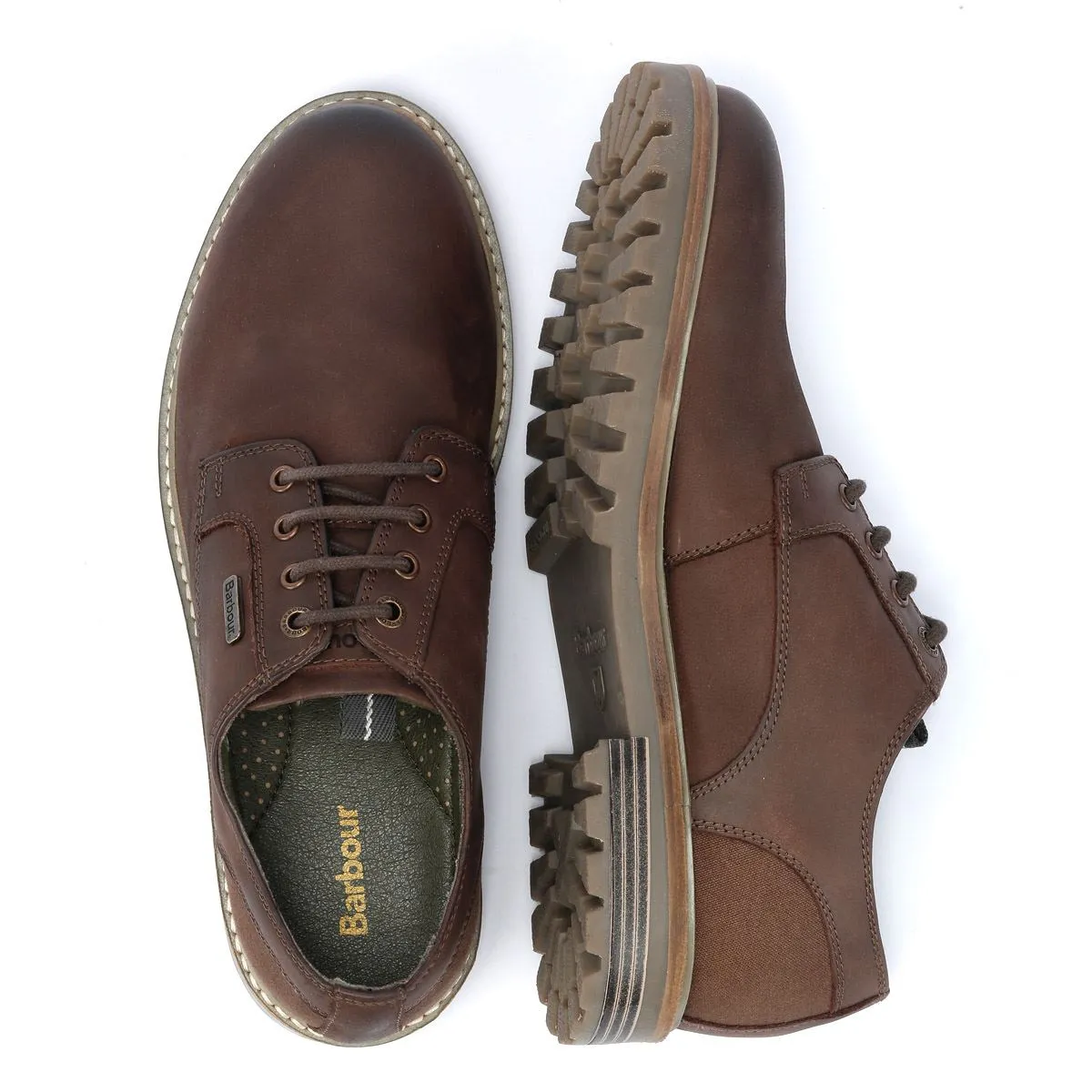 Barbour Sandstone Leather Men's Chocolate Lace-Up Shoes