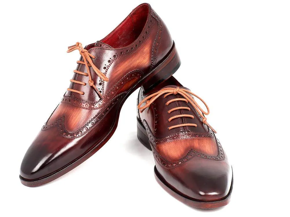 Bespoke Tan Leather Wing Tip Lace Up Shoe For Men's