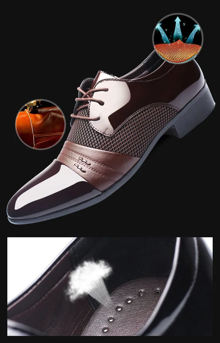 Business Flat Black Brown Breathable Low Top Mens Formal Office Shoes