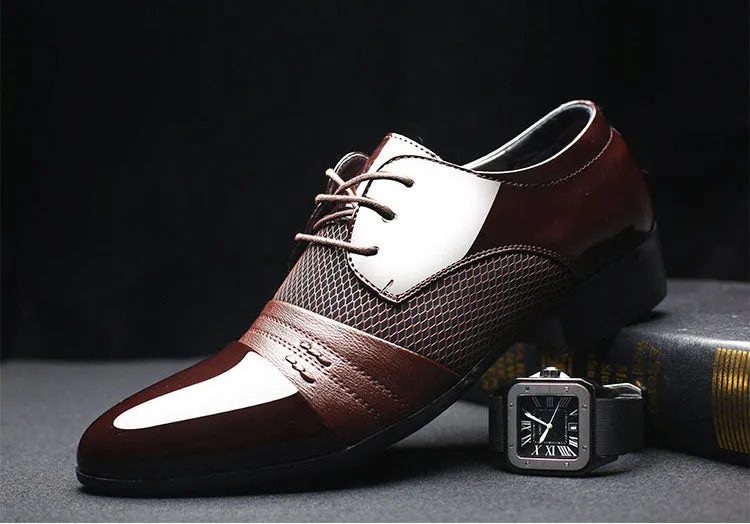 Business Flat Black Brown Breathable Low Top Mens Formal Office Shoes