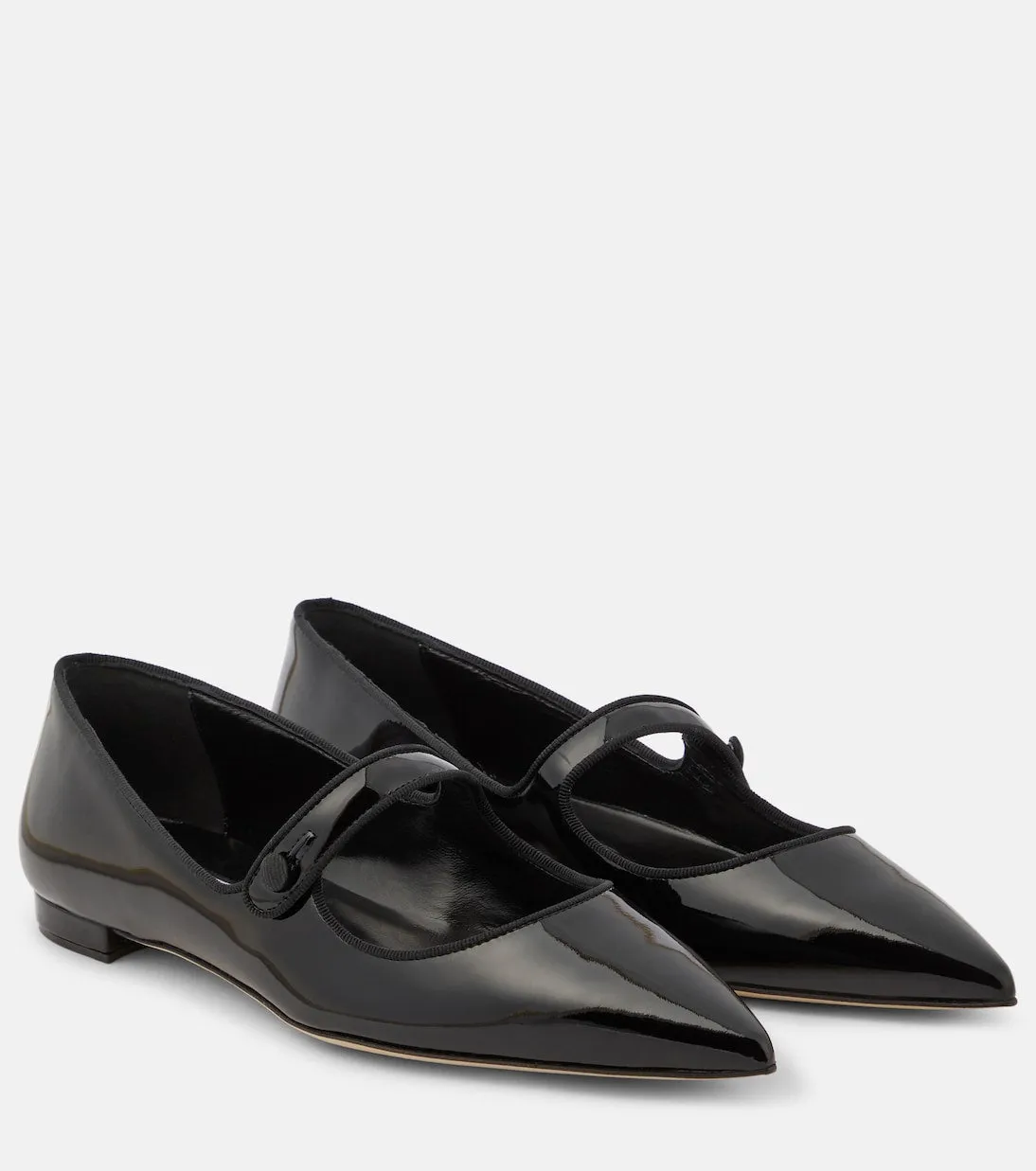 Campari mary jane Manolo Blahnik patent ballet flats, black