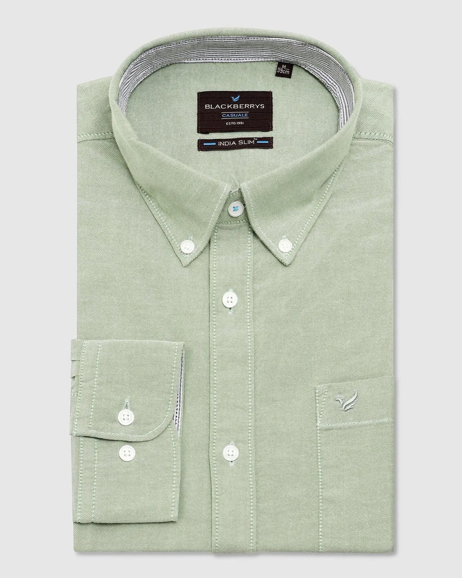 Casual Green Solid Shirt - Ronic