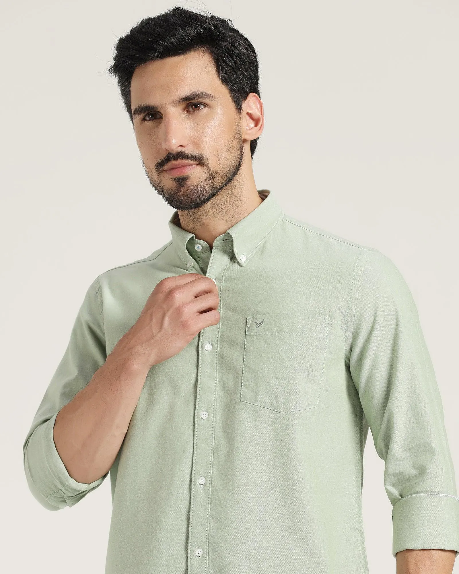 Casual Green Solid Shirt - Ronic