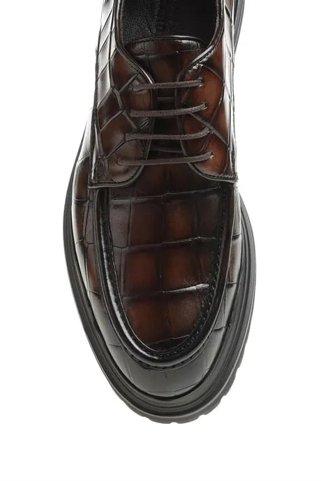 Classic Brown Leather Casual Shoes – 100% Genuine Leather, Timeless Elegance.