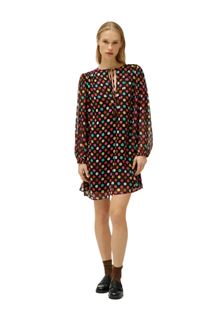 Compania Fantastica Short multicolor polka dot print dress