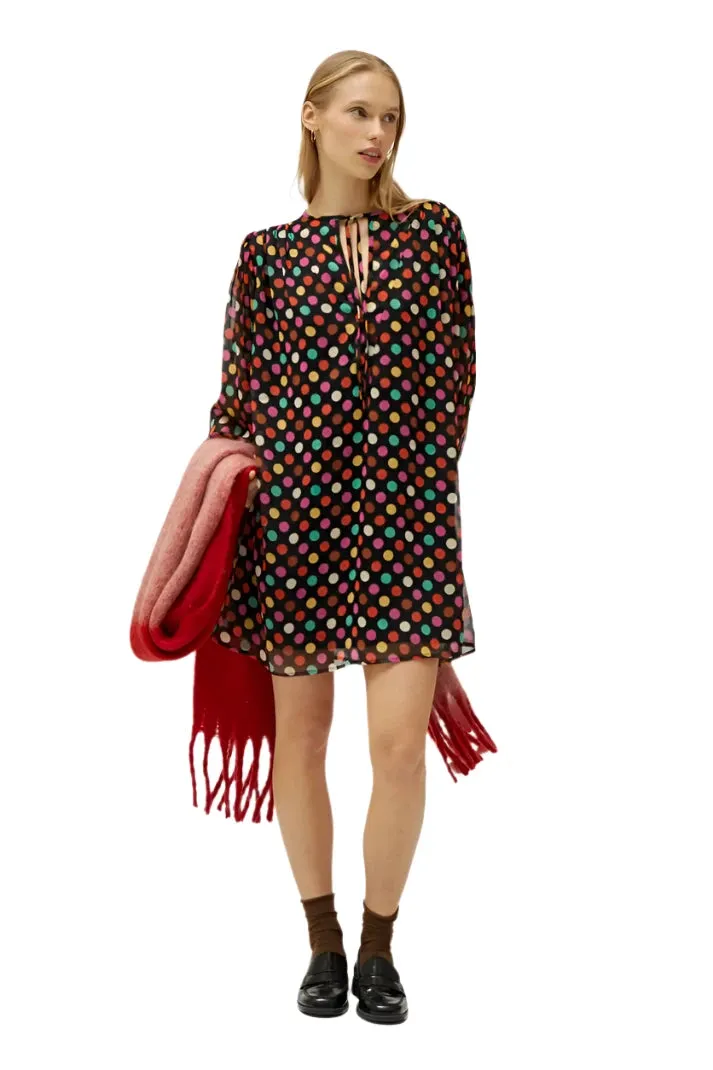 Compania Fantastica Short multicolor polka dot print dress