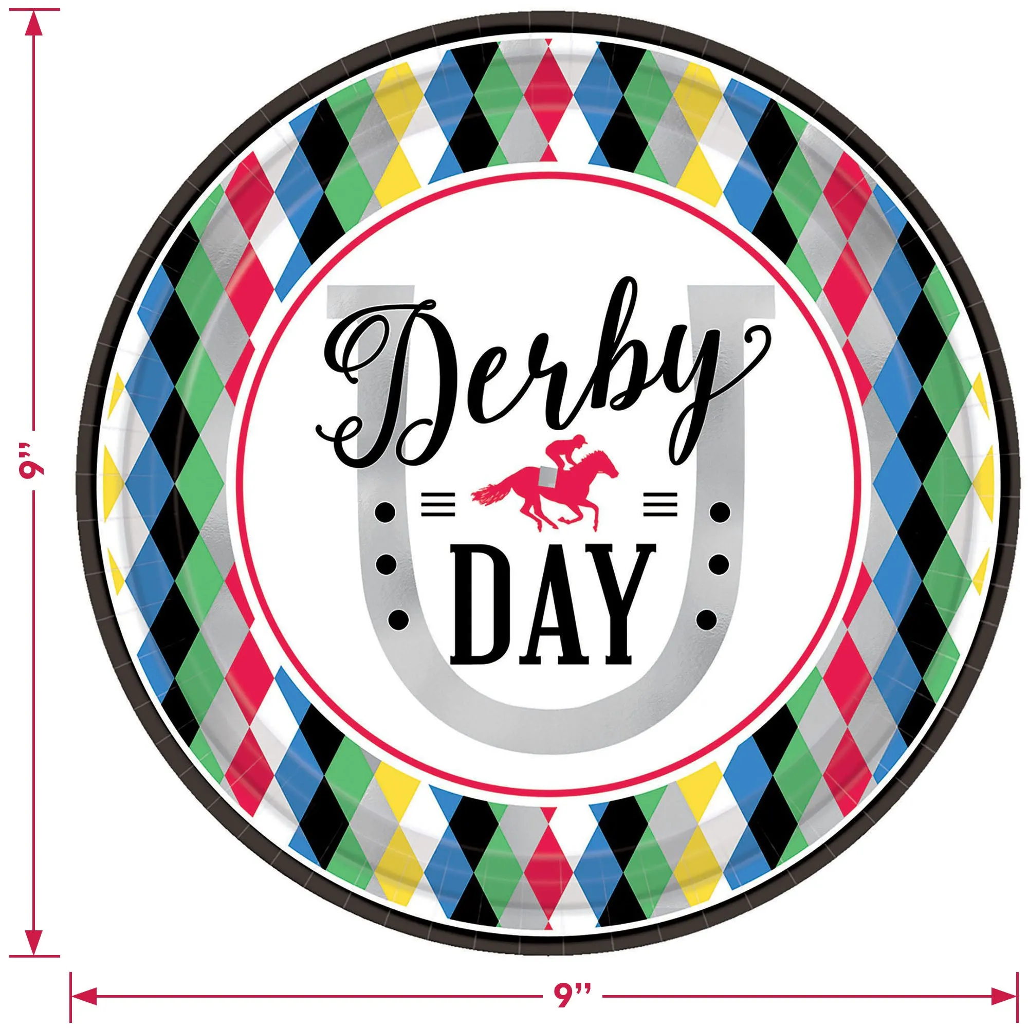 Derby Day Party Horse Racing Paper Dinner Plates and Lunch Napkins (Serves 16)