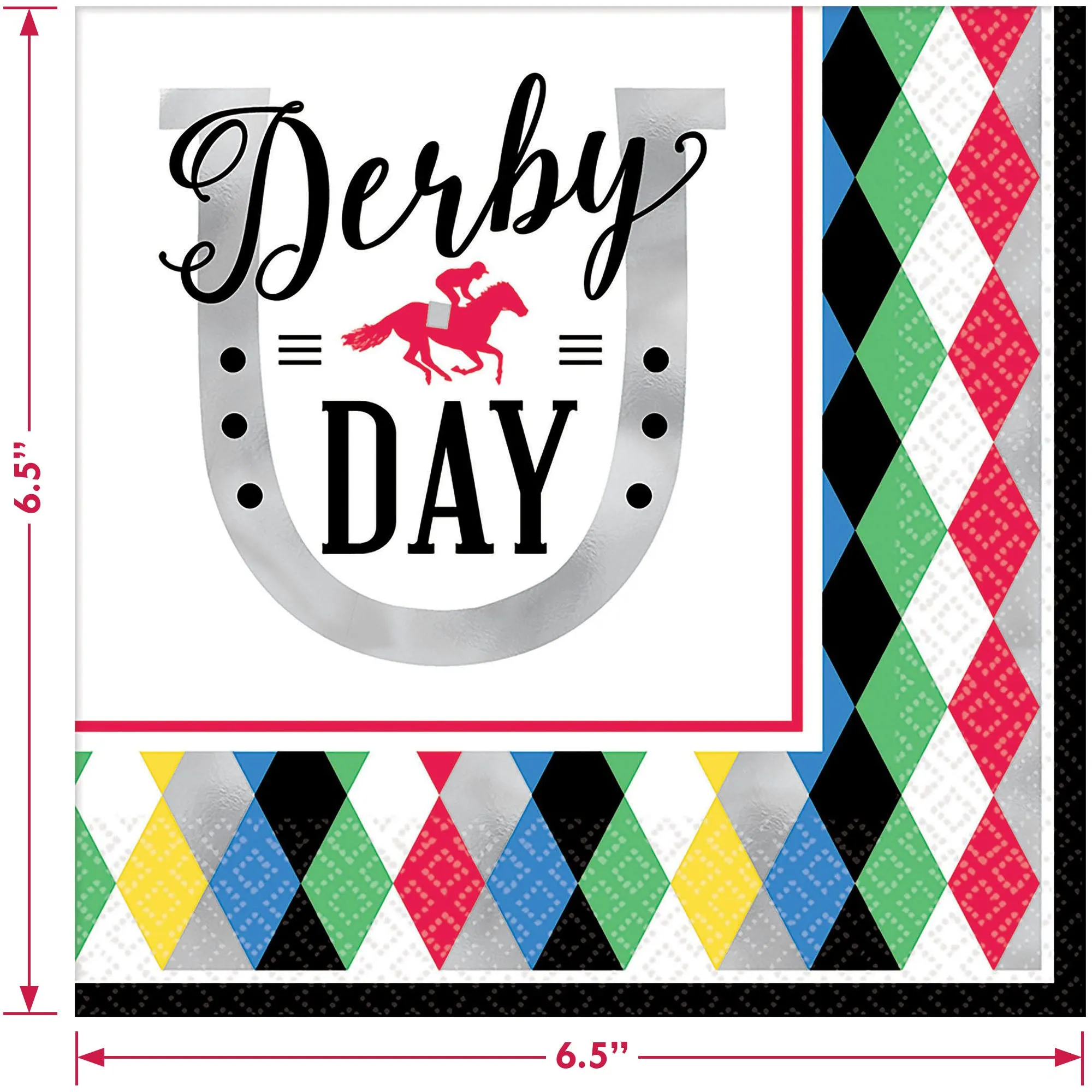 Derby Day Party Horse Racing Paper Dinner Plates and Lunch Napkins (Serves 16)