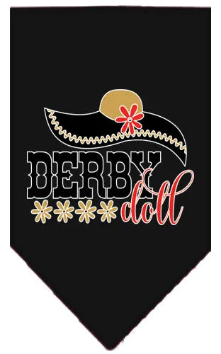 Derby Doll Screen Print Bandana Black Large