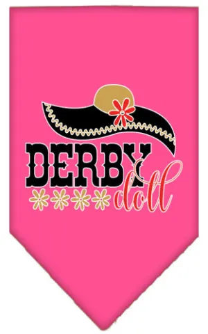 Derby Doll Screen Print Bandana Bright Pink Small