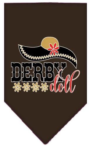 Derby Doll Screen Print Bandana Cocoa Small