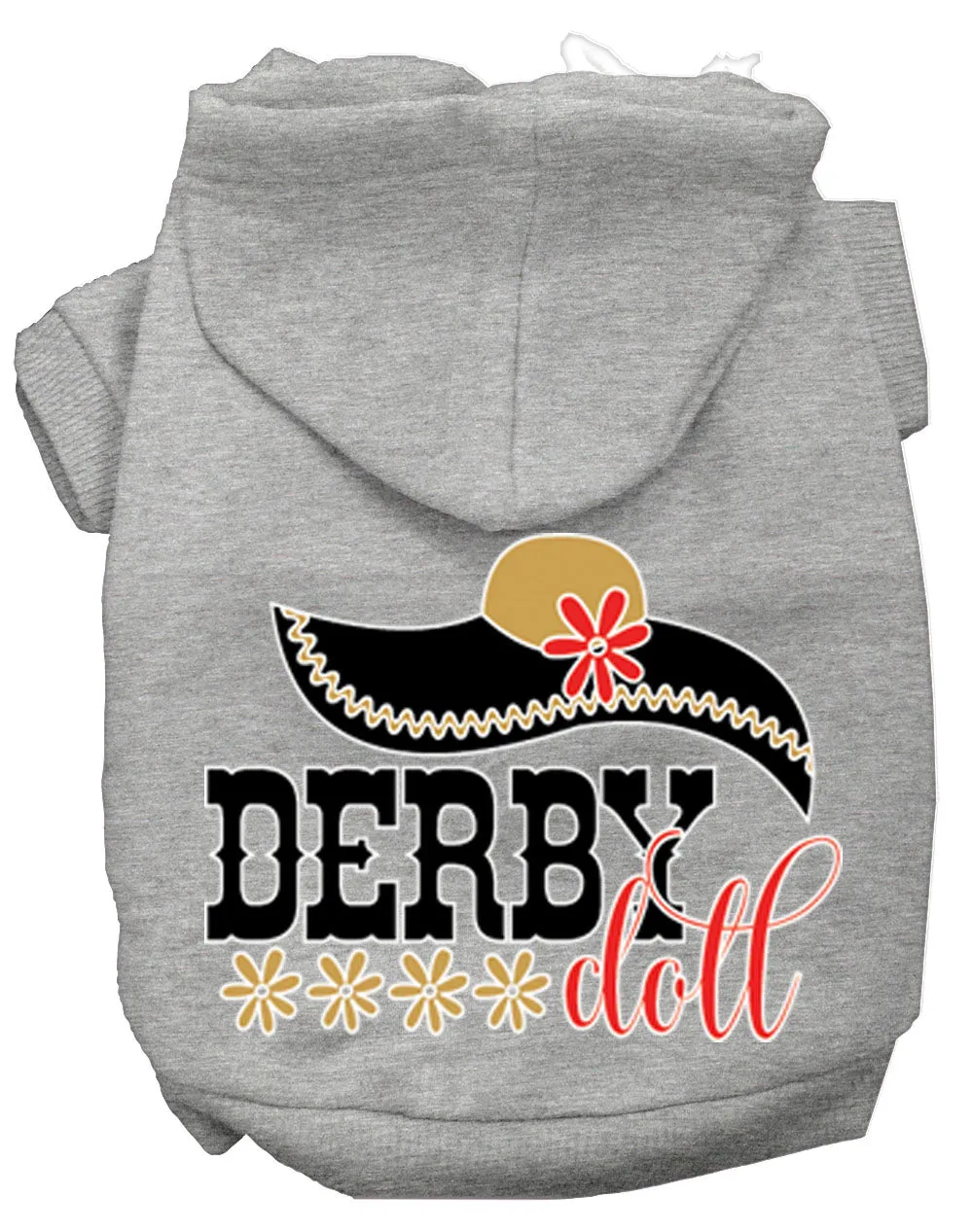 Derby Doll Screen Print Dog Hoodie Grey Xxxl