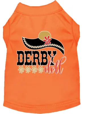 Derby Doll Screen Print Dog Shirt Orange Xxl