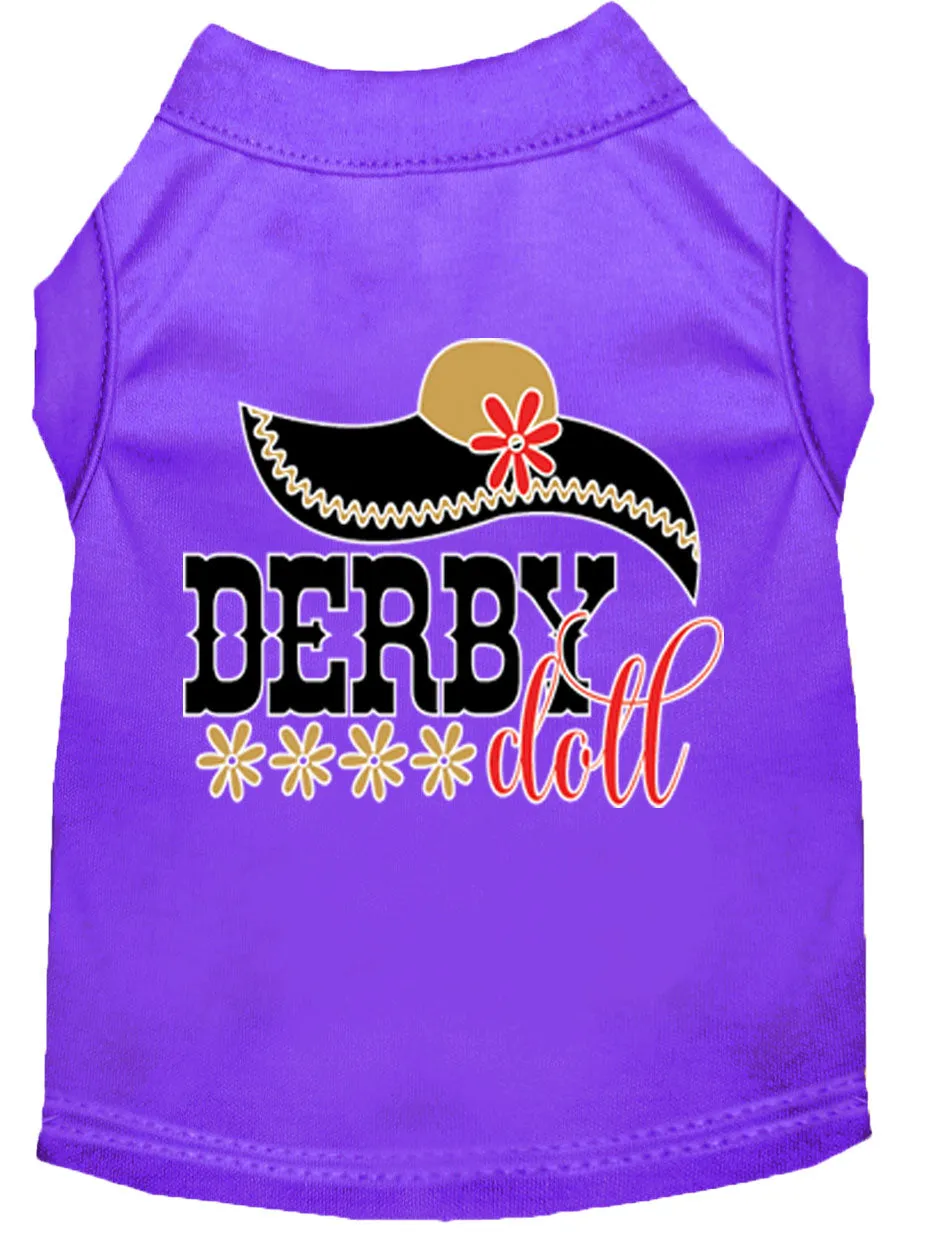 Derby Doll Screen Print Dog Shirt Purple Xs