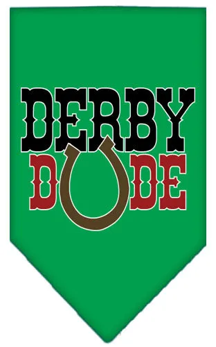 Derby Dude Screen Print Bandana Emerald Green Small