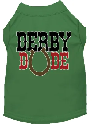 Derby Dude Screen Print Dog Shirt Green Xxxl