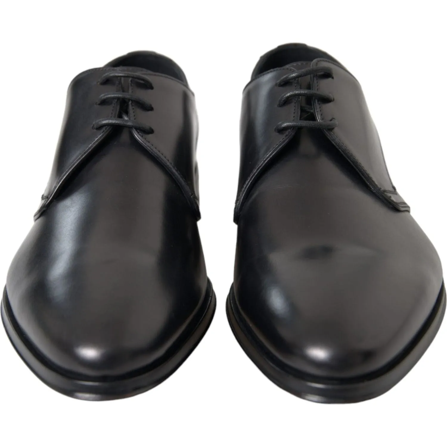 Dolce & Gabbana Black Leather Derby Formal Dress Men Shoes