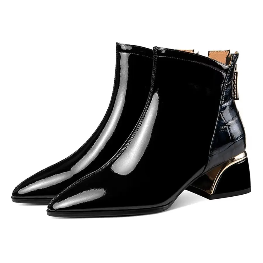 Elegant Zipper Pointed Toe High Heel Boots