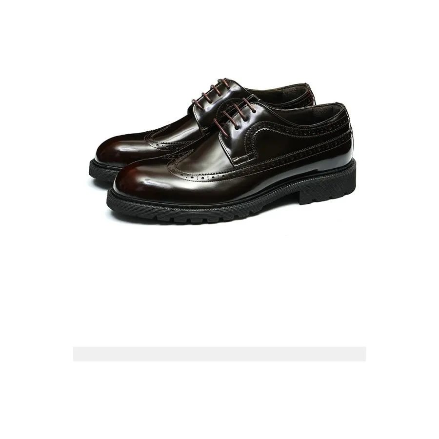 ExoticLux Cow Leather Glossy Oxford Dress Shoes