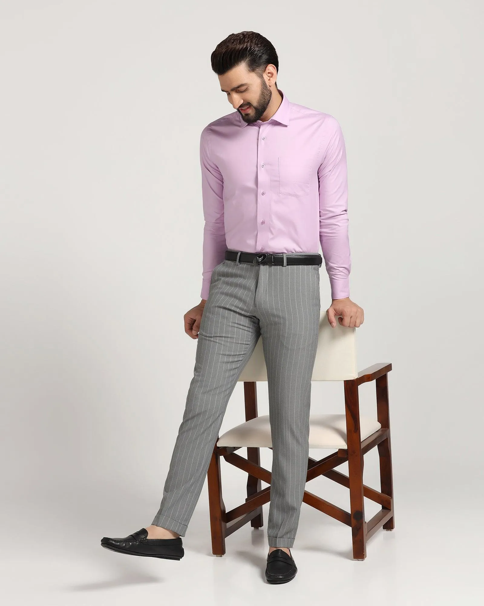 Formal Lilac Solid Shirt - Retro