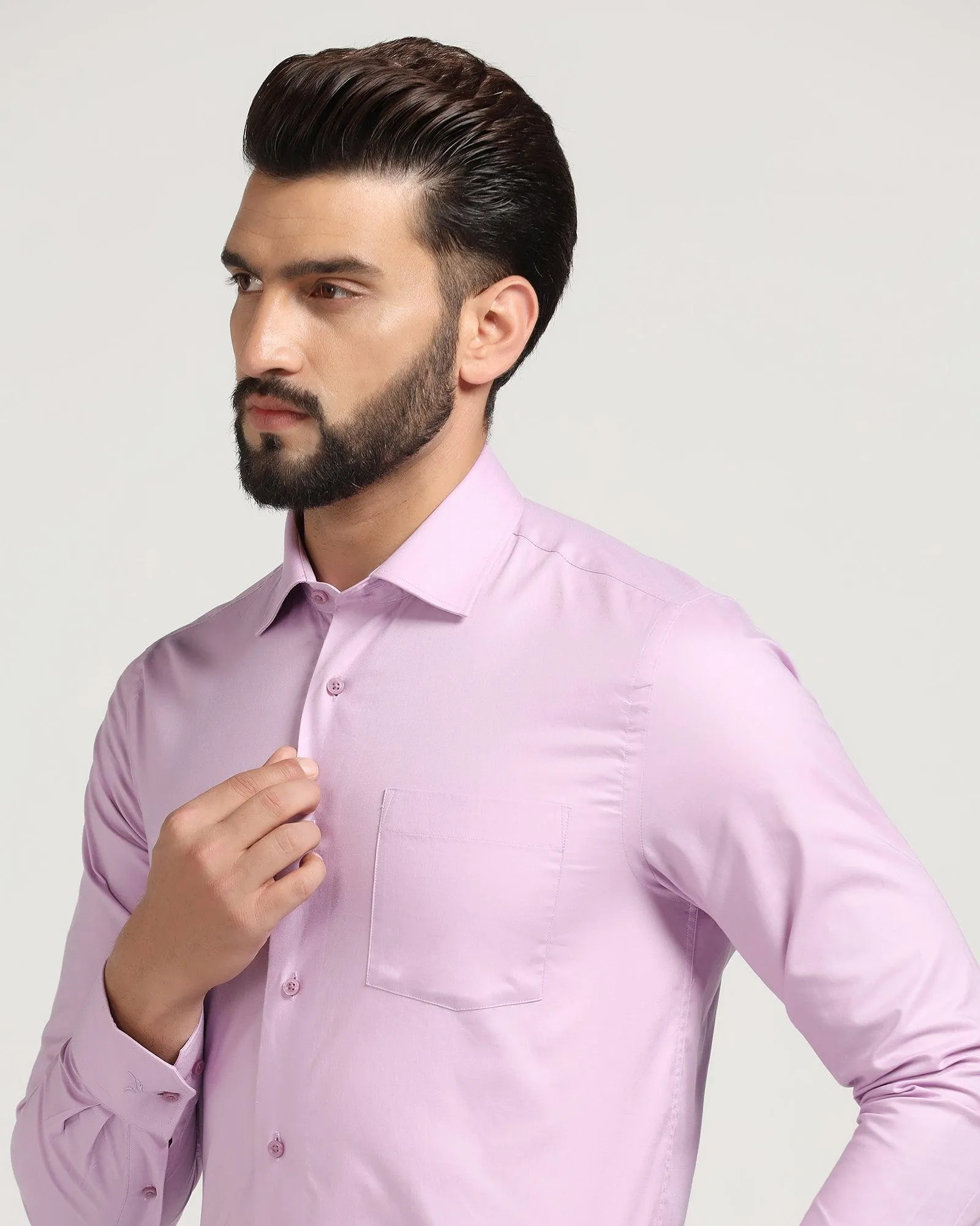 Formal Lilac Solid Shirt - Retro