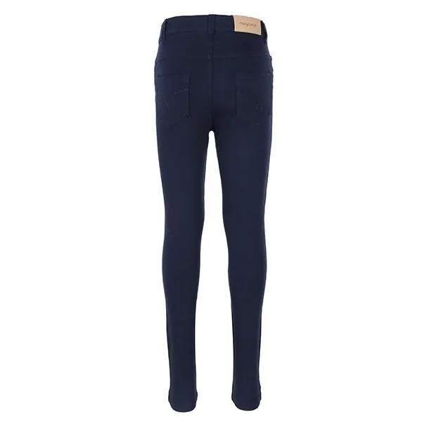 Girls NAVY BLUE BASIC TROUSERS WITH FLEECE