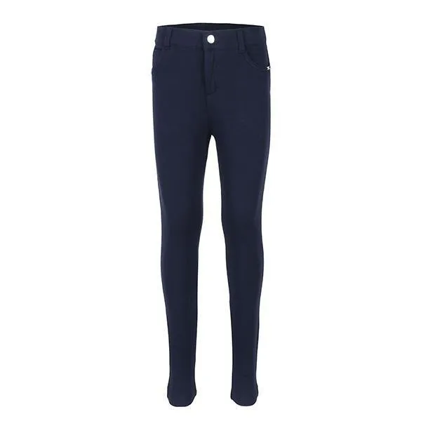 Girls NAVY BLUE BASIC TROUSERS WITH FLEECE