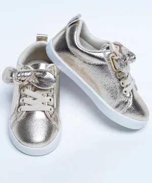 Golden Colored Shiny Shoes for Girls