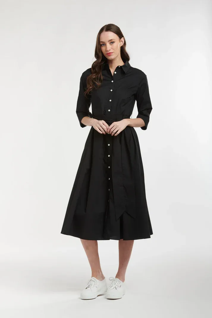 Grace Shirt Dress - Black