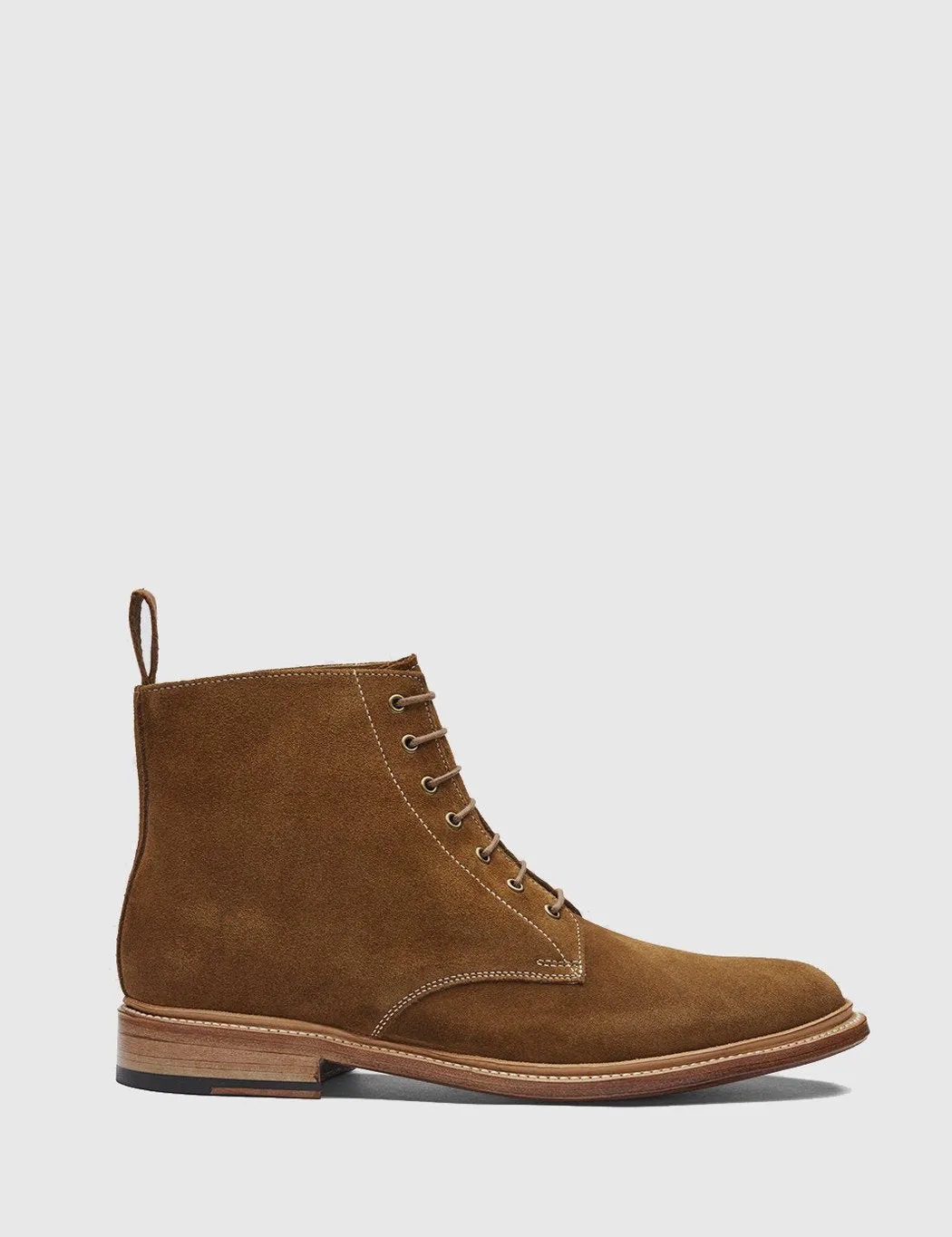 Grenson Fergal Suede Derby Boot - Snuff Brown