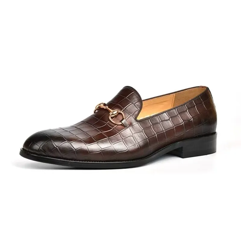 Hazel CrocLuxe Elegant Slip-on Loafers