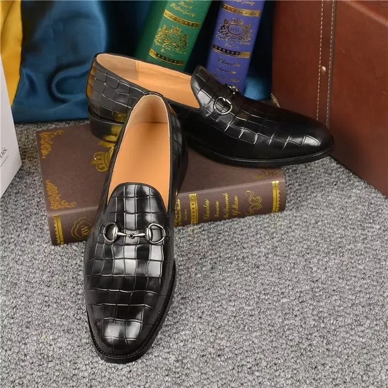 Hazel CrocLuxe Elegant Slip-on Loafers