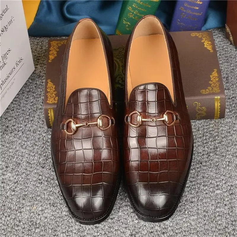 Hazel CrocLuxe Elegant Slip-on Loafers