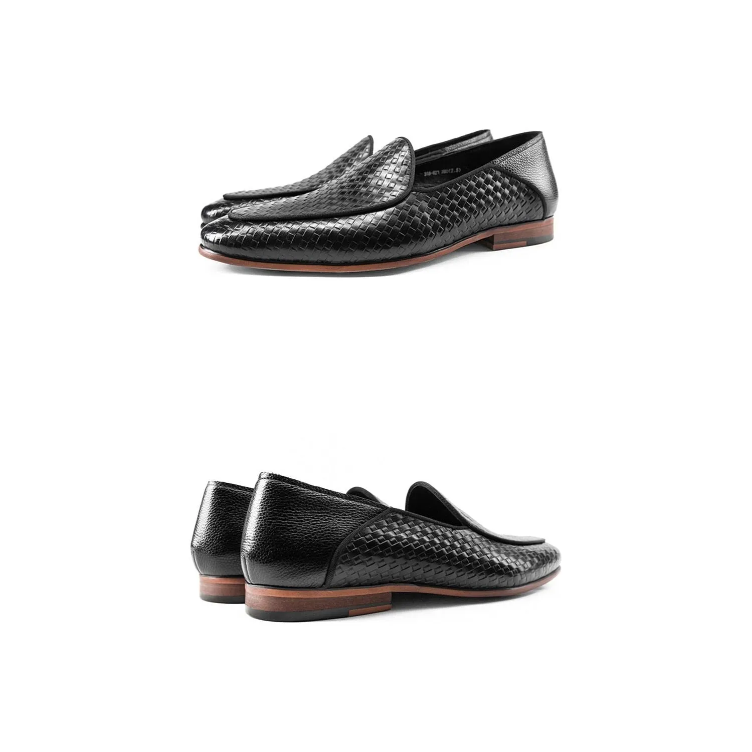 Italian Class Embossed Leather Formal Slip-On Brogues