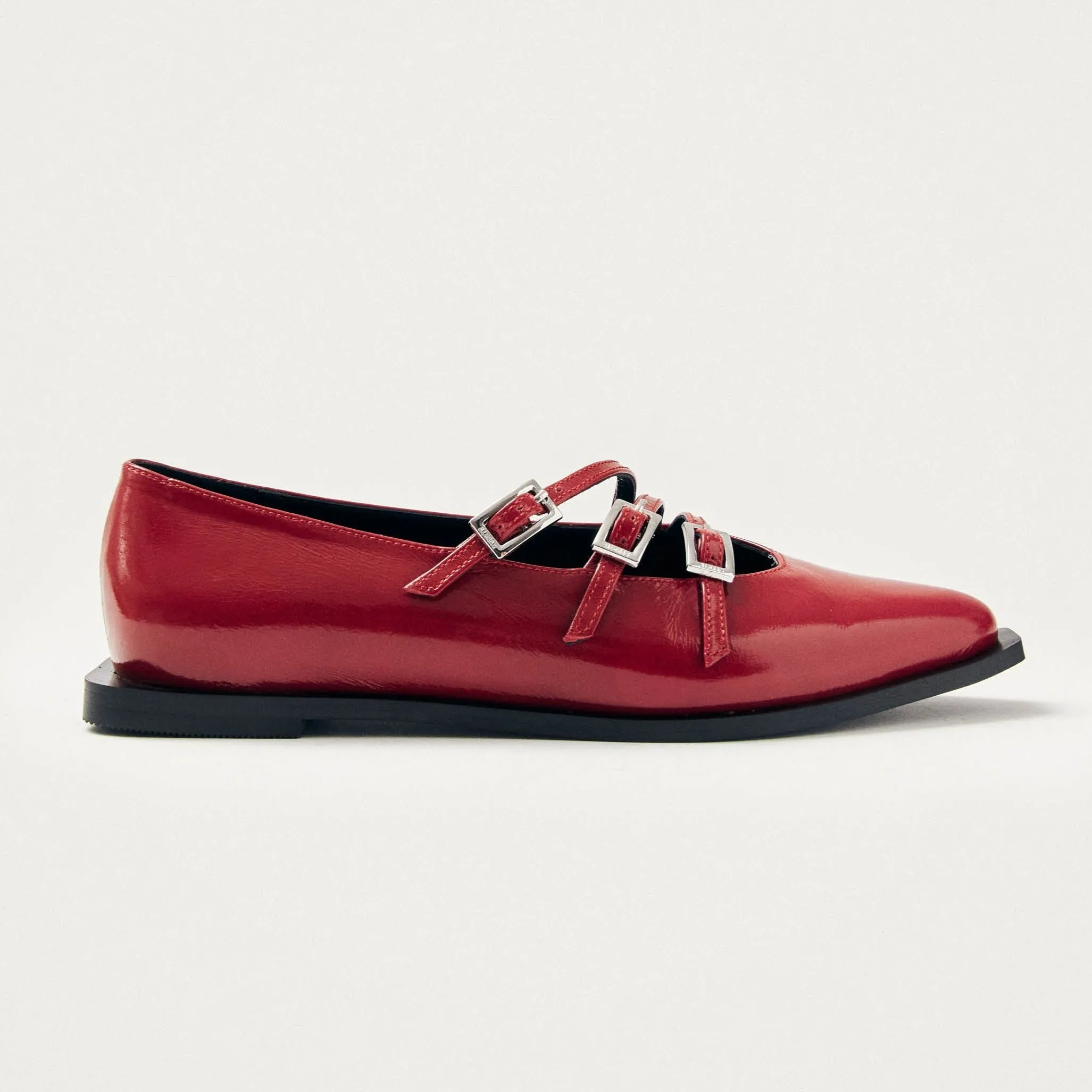 Jive Onix Red Leather Ballet Flats