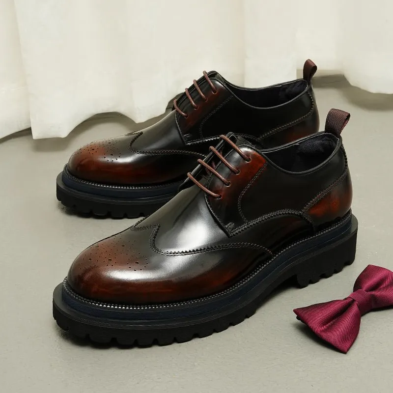 LaceLux Exotic Brogue Lace-up Shoes