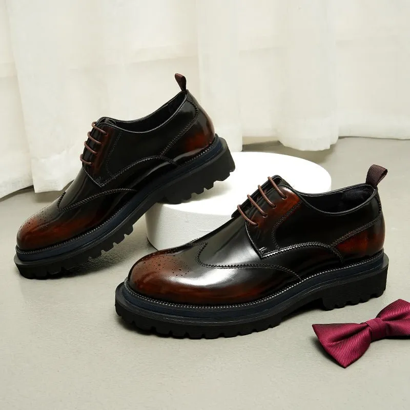 LaceLux Exotic Brogue Lace-up Shoes