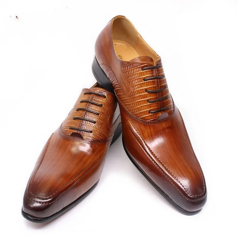 LaceLux Exotic Italian Pointed Toe Oxford