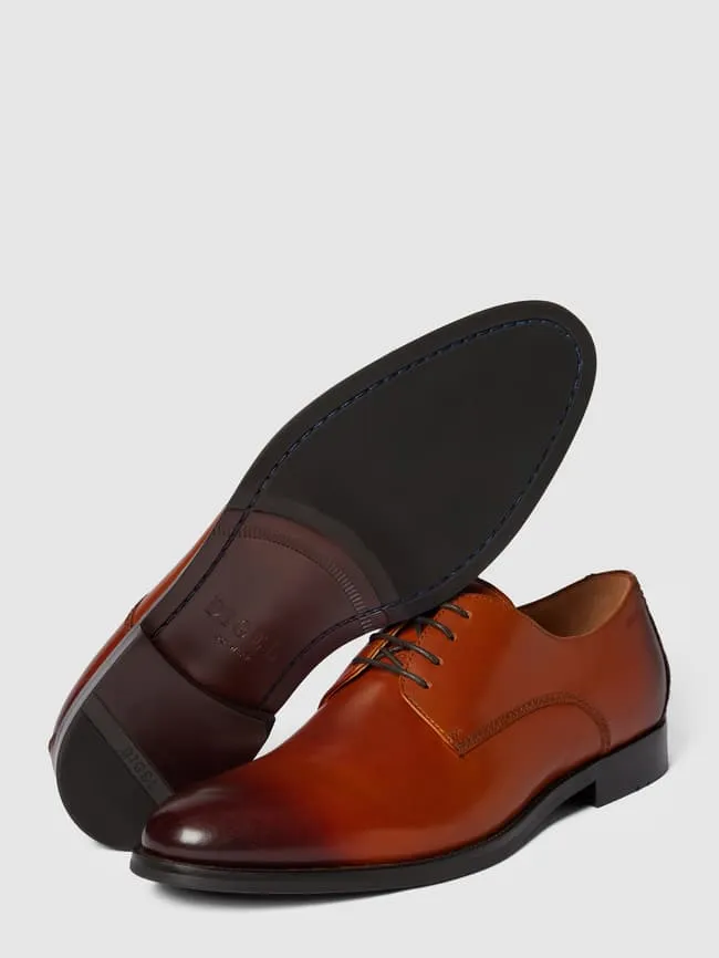 Leather derby shoes model "SEBASTIAN" DIGEL, cognac color