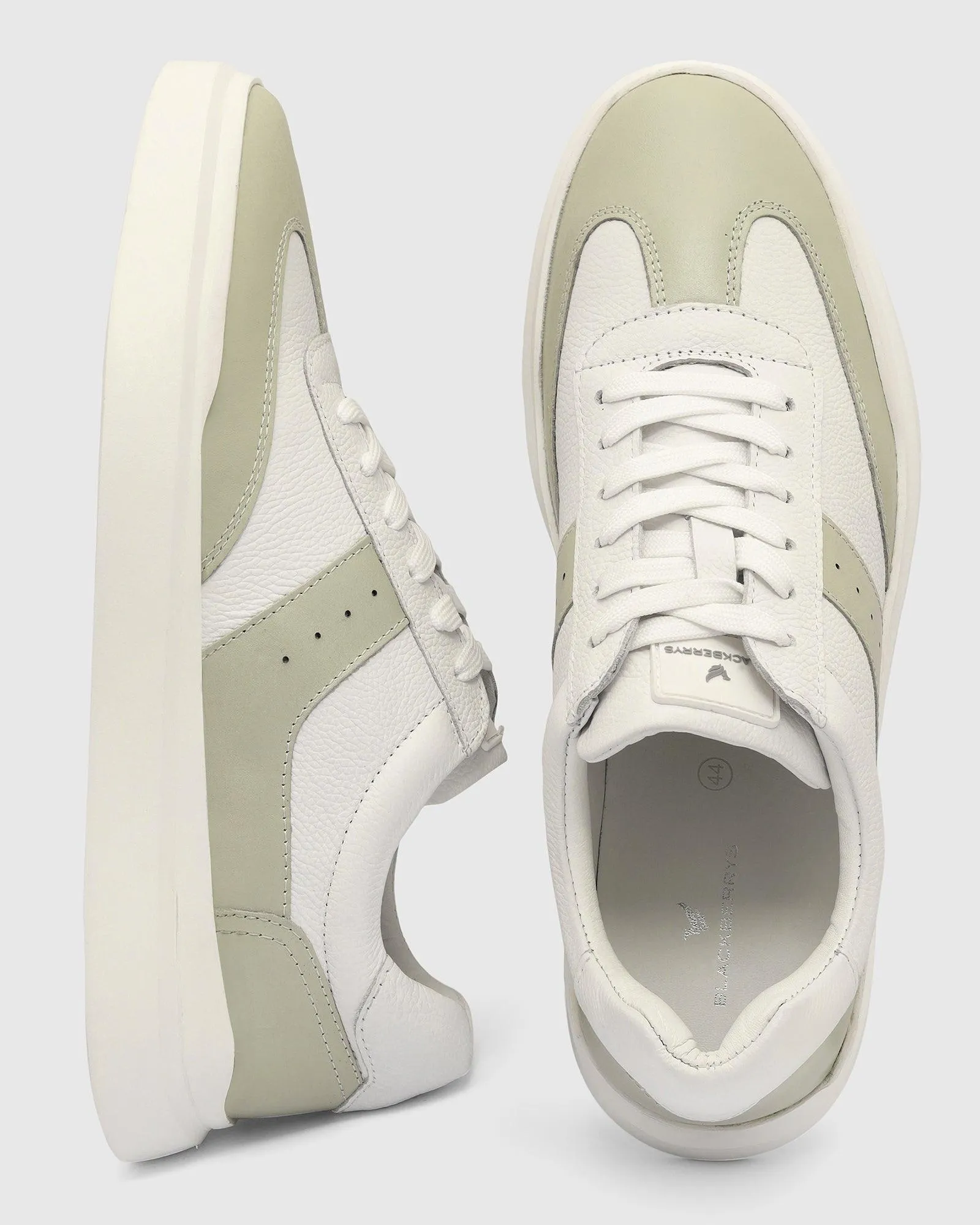 Leather White Solid Sneakers - Tammy