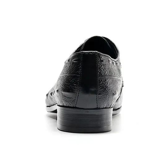 LuxeLeather Exotic Pattern Lace Up Oxford Dress Shoes