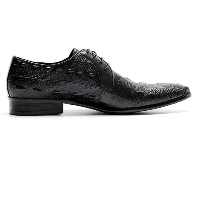 LuxeLeather Exotic Pattern Lace Up Oxford Dress Shoes