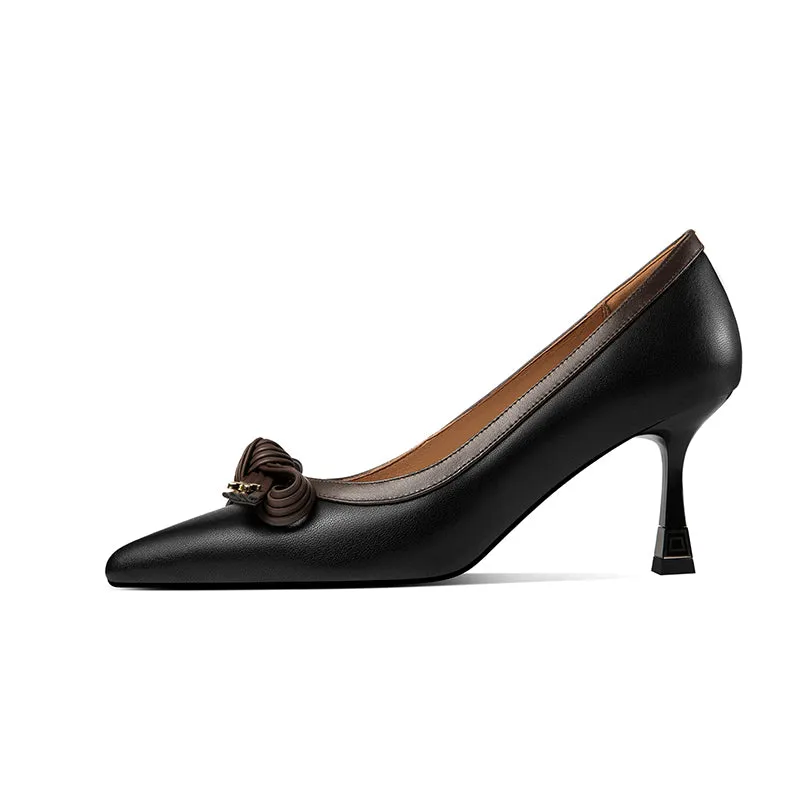 LuxeLeather Exotic Pointed Toe Pumps - Sophisticated Style